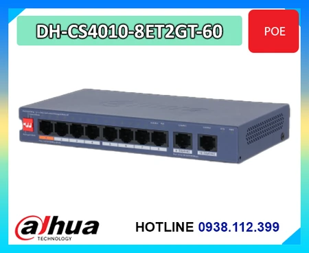 Lắp đặt camera Switch PoE DAHUA DH-CS4010-8ET2GT-60