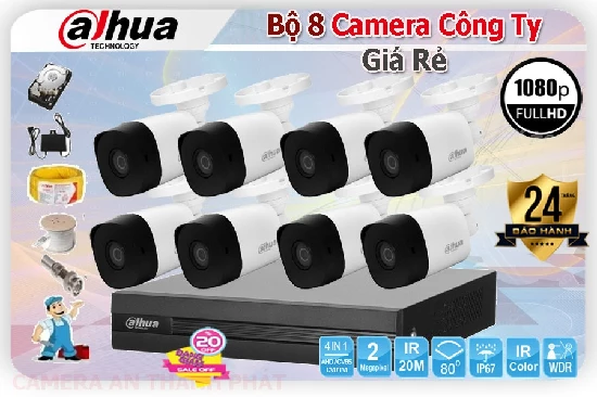  Lắp camera quan sát công ty giá rẻ trọn bộ 8 mắt chất lượng FULL HD 1080P giá chỉ 7.900.000 VNĐ trọn gói giám sát từ xa qua mạng ổn định dịch vụ tốt nhất tại công ty An Thành Phát
