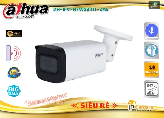  Ip POE sắc nét DH-IPC-HFW2841T-ZAS chất lượng sắc nét đến 8.0 megapixel Giám sát từng chi tiết nhỏ Hồng Ngoại Smart IR với ưu điểm Công Nghệ AI Phù hợp cho công trình Công nghệ ban đêm Hồng Ngoại Smart IR công suất cao Thiết Bị Camera DH-IPC-HFW2841T-ZAS thông số camera xưởng sản xuất Thân Kim Loại Xem được ban đêm Hồng Ngoại 60m Ip POE sắc nét Được trang bị công nghệ IP POE Không bị giảm chất lượng