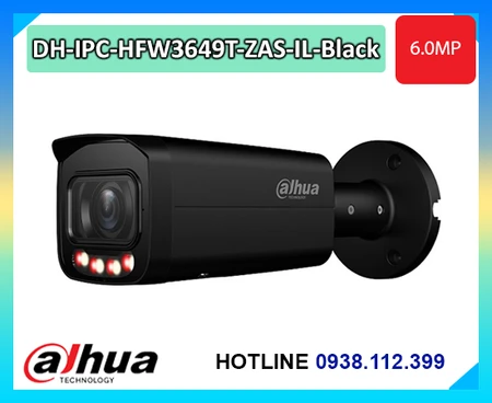 camera dahua dh-ipc-hfw3649t-zas-il-black, camera bullet dahua 6mp, camera dahua smart dual light, camera ip dahua có mic, camera dahua ip67 ngoài trời