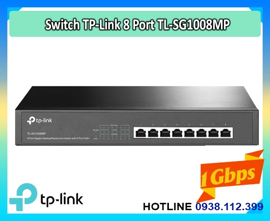 switch PoE TL-SG1008MP, bộ chia PoE TL-SG1008MP, switch 8 cổng PoE+ TL-SG1008MP, switch TP-Link TL-SG1008MP, TL-SG1008MP gigabit, TL-SG1008MP PoE+ 153W, switch desktop TL-SG1008MP