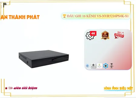  HD IP VS-NVR5216PS4K-S1 Hình tươi hơn SMD Plus Phân tích hình ảnh chất lượng Dùng cho công trình lớn Đầu Ghi 16 kênh ONVIF ONVIF tải hình ảnh nhanh hơn H.265/H.264+/H.264 Đầu thu KTS VS-NVR5216PS4K-S1 trang bị chất lượng sắc nét đến siêu nét Ultra 4k 8.0 megapixel Đáp ứng nhu cầu hình chất lượng cao Hình ảnh sắc nét ban đêm 1 HDD HD IP với ưu điểm Công Nghệ AI Thông minh xử lý hình ảnh thiếu sáng ONVIF Công nghệ hình Ảnh IP cho xử lý hình sáng đẹp