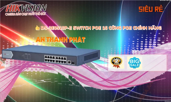 DS-3E0518P-E Hikvision Bộ chia mạng DS-3E0518P-E Hikvision Bộ chia mạng