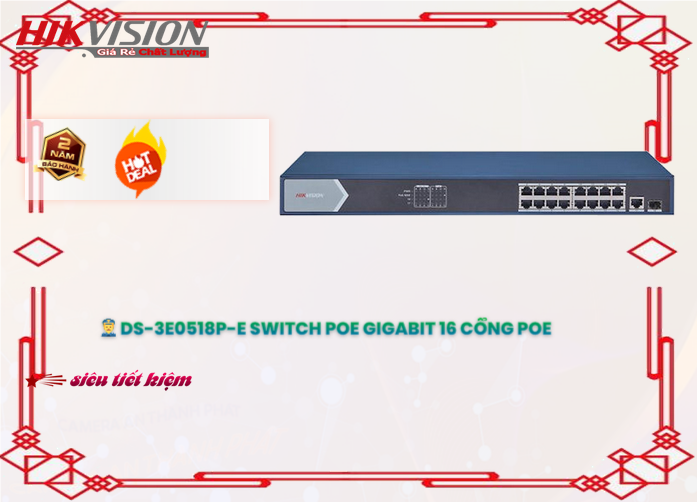 DS-3E0518P-E Hikvision Bộ chia mạng DS-3E0518P-E Hikvision Bộ chia mạng