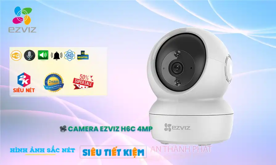 Camera H6C 4MP  Wifi Ezviz Sắt Nét