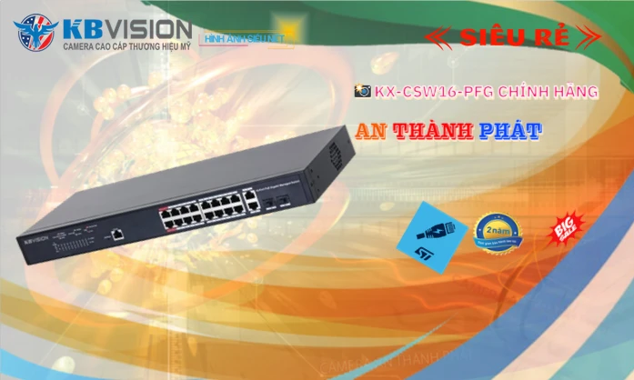 KBvision  Switch chuyển đổi mạng  KX-CSW16-PFG-230