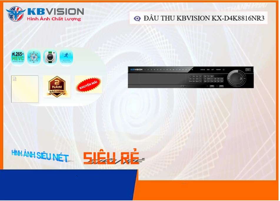 KX-D4K8816NR3 sắc nét KBvision KX-D4K8816NR3 sắc nét KBvision