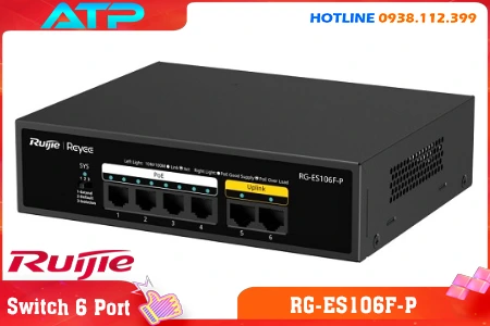 Switch 4 poe RG-ES106F-P, Switch 6 cổng RG-ES106F-P, Switch RG-ES106F-P, Bộ chia mạng RG-ES106F-P, RG-ES106F-P Switch Ruijie , RG-ES106F-P, Ruijie RG-ES106F-P