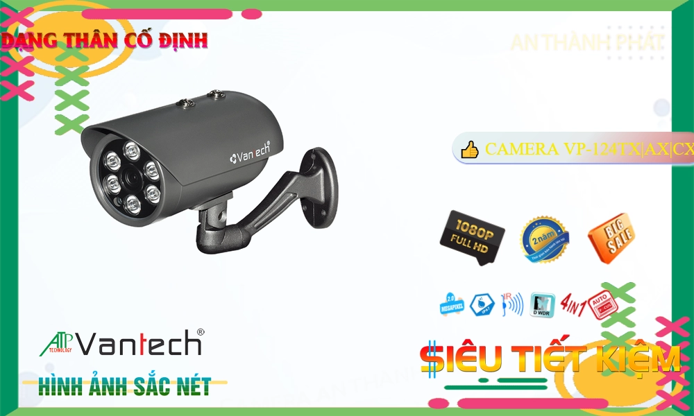 ✲ Camera VP-124TX|AX|CX VanTech,VP-124TX|AX|CX Giá Hấp Dẫn, Loại Camera VP-124TX|AX|CX Công Nghệ Mới,VP-124TX|AX|CX Công Nghệ HD  Chất lượng nhất,VP-124TX|AX|CX Giá Khuyến Mãi,Giá kỹ thuật VP-124TX|AX|CX FULL HD 1080P 2.0 megapixel ,Địa Chỉ Bán VP-124TX|AX|CX,VP-124TX|AX|CX Giá Hấp Dẫn,VP-124TX|AX|CX Công Nghệ Mới